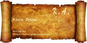 Kern Ádám névjegykártya
